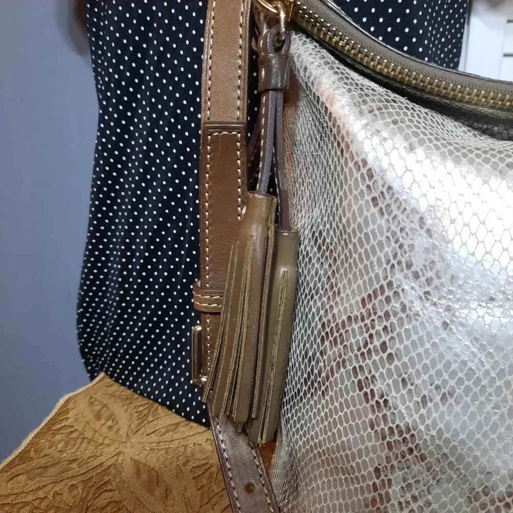 Dooney & Bourke Leather Python Print Hobo